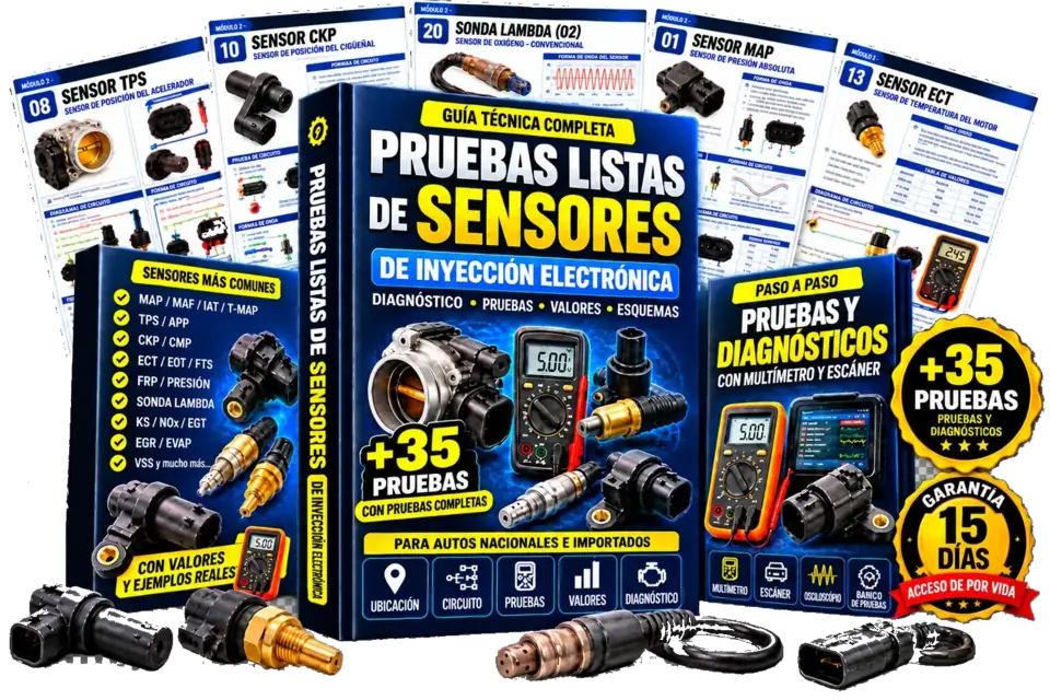 Mockup principal de las Pruebas Listas de Sensores de Inyección Electrónica